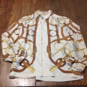 Hermes Paris vintage blouse silk 44